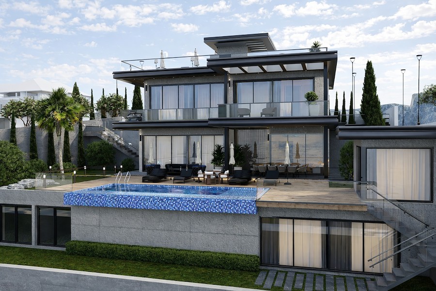 Karsyaka'da Dört Yatak Odalı Villa