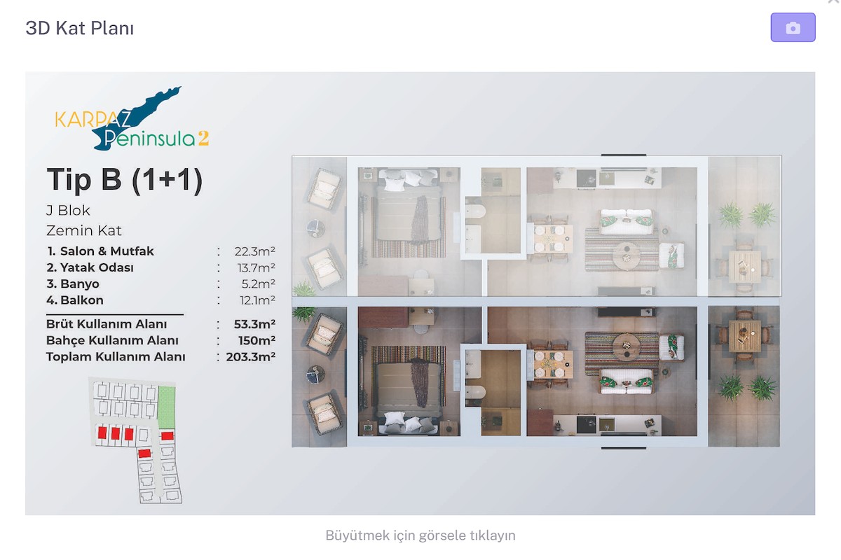 Severný Cyprus Jednoizbový záhradný apartmán v Karpaze Photo 9