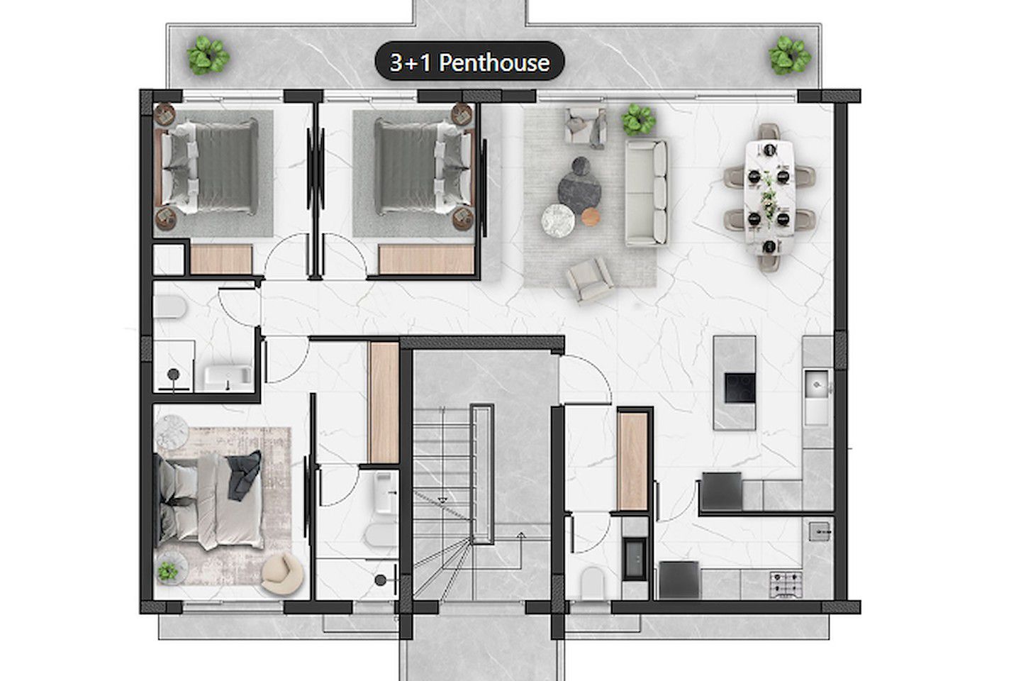 North Cyprus Three Bedroom Penthouse in Tatlisu Photo 21