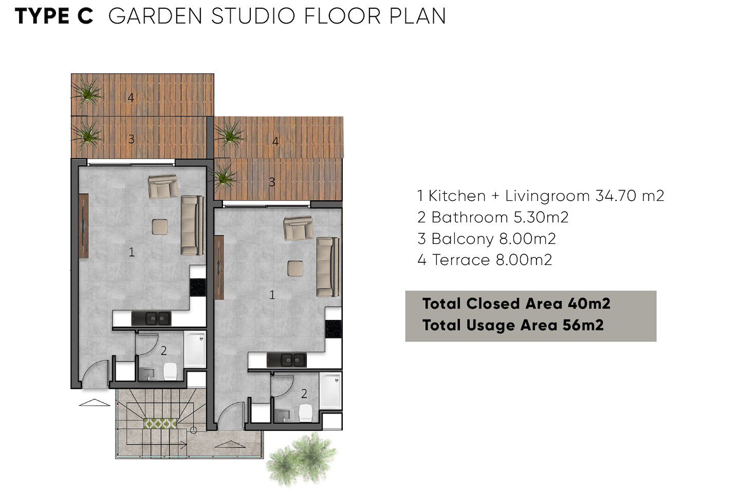 North Cyprus Studio Garden Apartment in Esentepe Photo 23