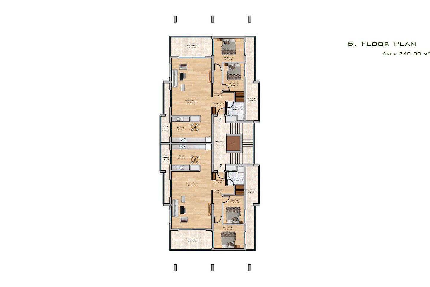 North Cyprus Two Bedroom Penthouse in Kyrenia City Center Photo 18