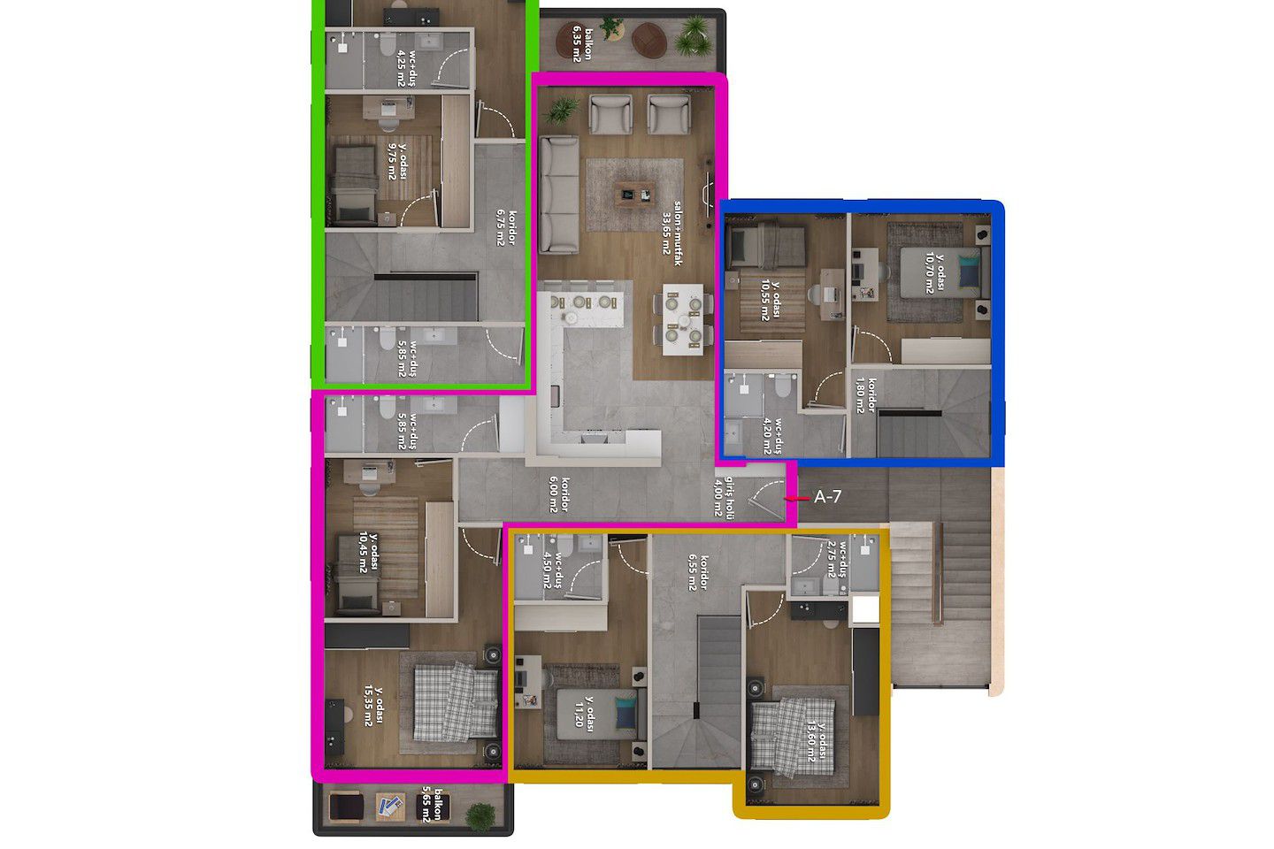 North Cyprus Three Bedroom Loft Penthouse in Lapta Photo 44
