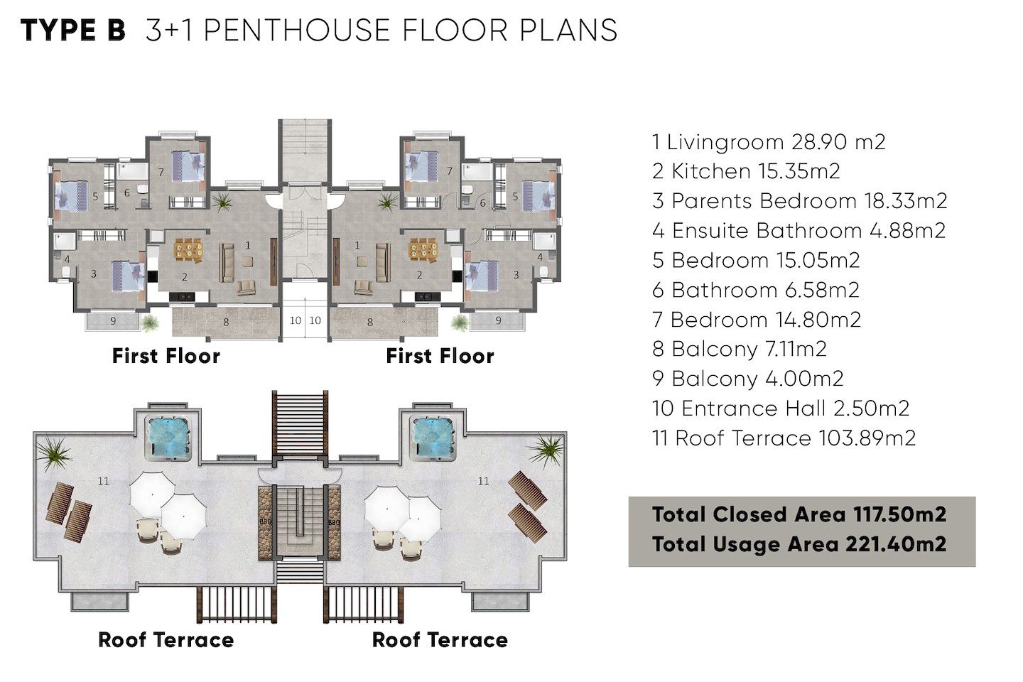 North Cyprus Three Bedroom Penthouse in Esentepe Photo 26