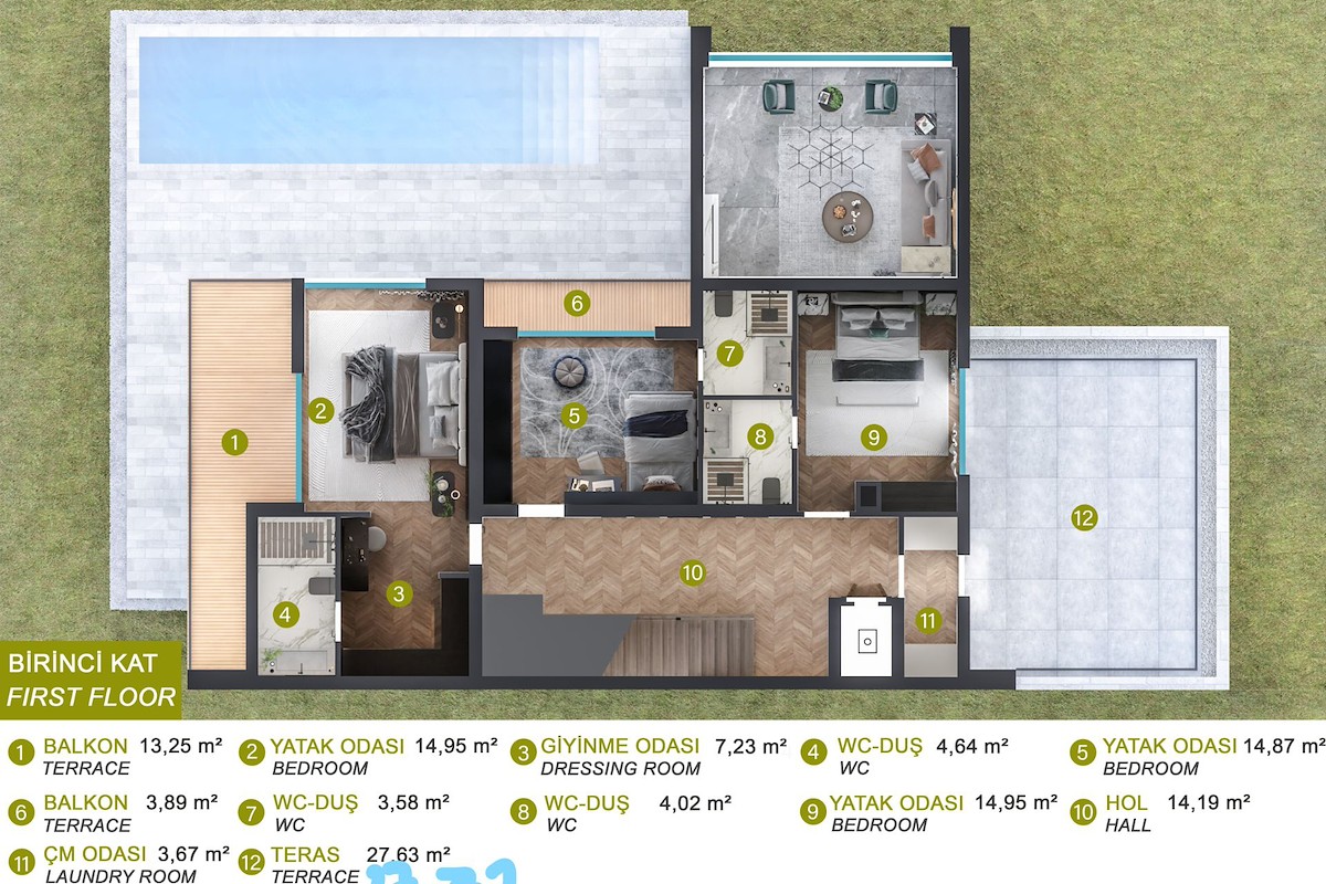 Norra Cypern Villa med fyra sovrum i Edremit (Palm 2) Photo 25