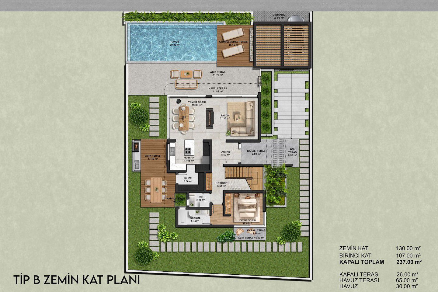 North Cyprus Four Bedroom Villa in Catalkoy (Type B) Photo 22