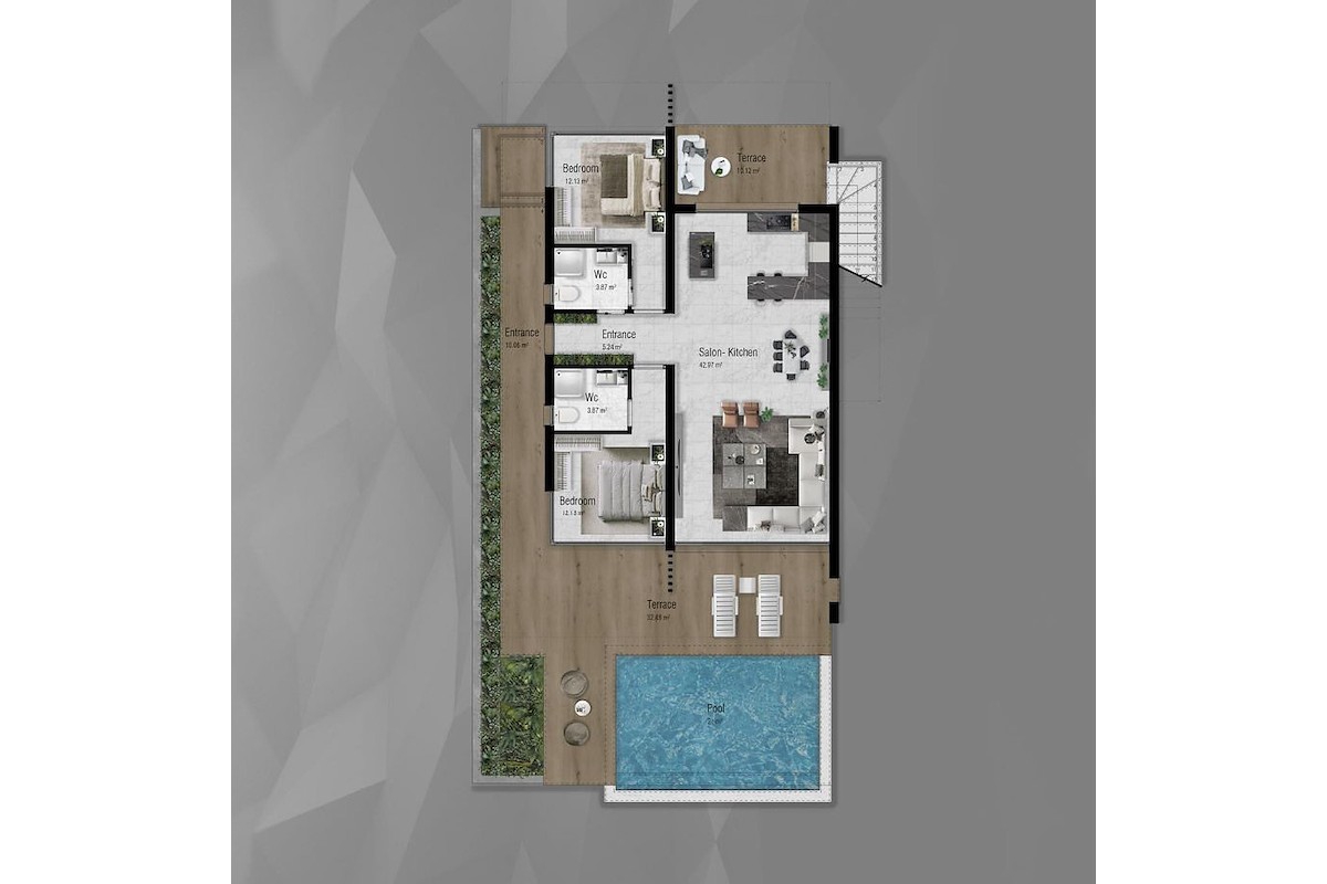 Kıbrıs Tatlısu Plaja Yakın Özel Havuzlu İki Yatak Odalı Villa Photo 31